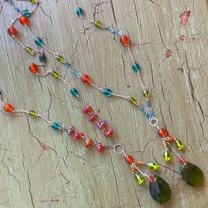 Vintage handmade in India gypsy boho beaded necklaces